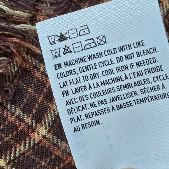 American Eagle Brown Plaid Shirt Sleeveless Button Up Grunge Women's Size S Top - Picture 7 of 7